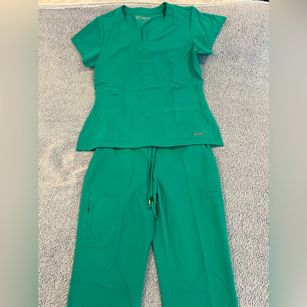 Scrubs: Grey’s Anatomy too/bottom set in teal/green (large)
